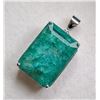 Image 1 : 3.9 ct Certified Silver Emerald gemstone Pendant ($7,435 Appraisal)