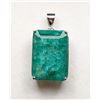 Image 2 : 3.9 ct Certified Silver Emerald gemstone Pendant ($7,435 Appraisal)