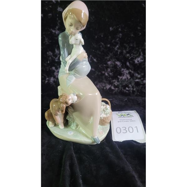 Lladro Jealousy & Devotion/ Girl w Lamb & Dog SC 1 A