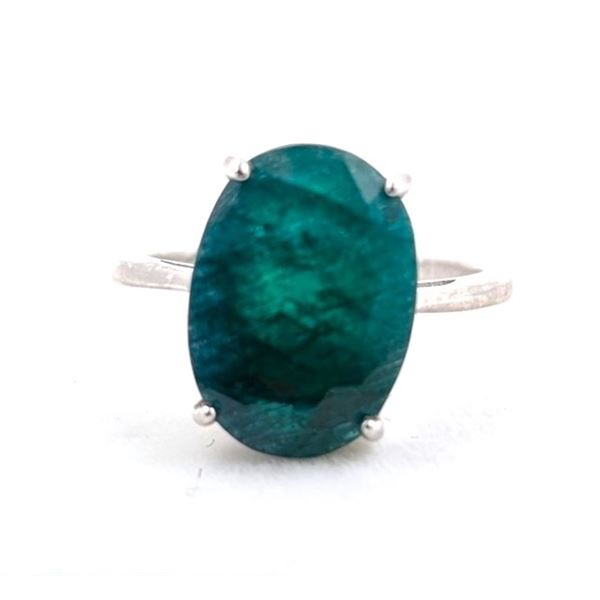 3 ct Certified Silver Emerald gemstone Ring ($6,780 Appraisal)