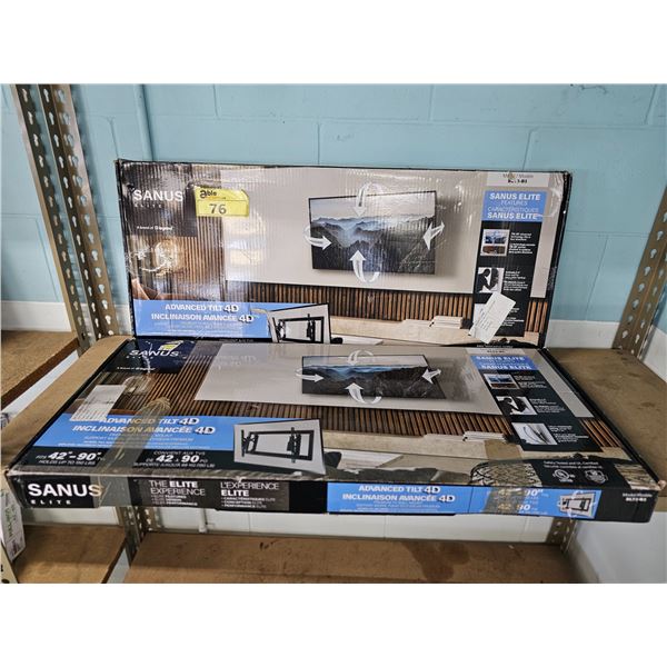 (2) SANUS ELITE ADVANCED TILT 4D WALL MOUNTS FOR 42" - 90" TVS UP TO 150LBS