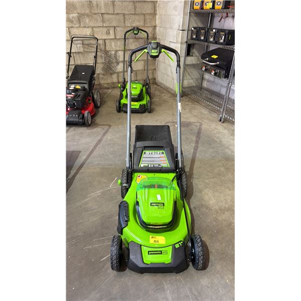 GREENWORKS PRO 80V CORDLESS GRASS TRIMMER W/GRASS CATCHER BAG - *NO BATTERY/NO CHARGER/WORKING