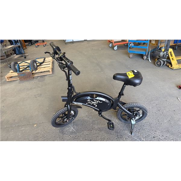 JETSON BLACK ELECTRIC BIKE - *NO CHARGER/WORKING CONDITION UNKNOWN/MAY BE MISSING PARTS & OR PIECES*