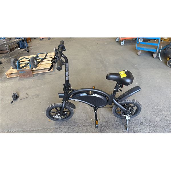JETSON BLACK ELECTRIC BIKE - *NO CHARGER/WORKING CONDITION UNKNOWN/MAY BE MISSING PARTS & OR PIECES*