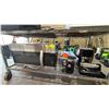 Image 1 : SHELF OF HOUSEHOLD ITEMS: LG UNDER CABINET MICROWAVE, BURR COFFEE GRINDER, AIR FRYER & MORE