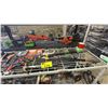 Image 3 : SHELF OF ASSORTED CLAMPS, HAMMER, MALLET, DRILL BIT, FISKARS PRUNER, KEYHOLE SAW & MORE