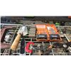 Image 4 : SHELF OF ASSORTED CLAMPS, HAMMER, MALLET, DRILL BIT, FISKARS PRUNER, KEYHOLE SAW & MORE