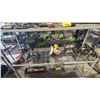 Image 1 : SHELF OF ASSORTED POWER TOOLS: UTILITY SAW, DRILLS, BELT SANDER, BENCH GRINDER & ROUTER