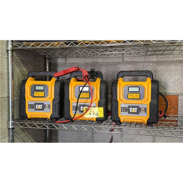 (3) CAT JUMP STARTER/AIR COMPRESSORS *WORKING CONDITION UNKNOWN/MAY BE MISSING PARTS AND OR PIECES*