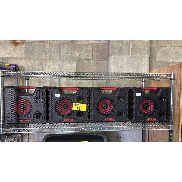 (4) ION AUDIO TAILGAITER PORTABLE SPEAKERS *WORKING CONDITION UNKNOWN/MAY BE MISSING PARTS AND OR