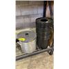Image 3 : SHELF OF ASSORTED LARGE BUCKETS & (2) LARGE STOCK POTS