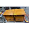 Image 1 : (2) WOOD SIDE TABLES: APPROX. 24"T X 18"D X 19"W