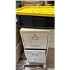 Image 3 : PALLET OF TARPS, TOTE & METAL 2-DRAWER FILING CABINET *MUST TAKE ALL ON PALLET*