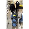 Image 1 : BENNINGTON GOLF BAG WITH ASSORTED CLUBS: SOME CLUBS HAVE COVERS