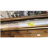 Image 3 : SHELF OF TIKI TORCHES, BAMBOO POLES, ROLL OF PLASTIC SHEETING & MORE