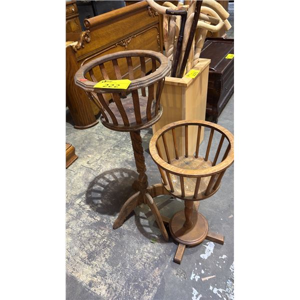 (2) VINTAGE WOOD FERN STANDS