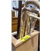 Image 3 : WOOD UMBRELLA STAND WITH A COLLECTION OF WOOD CANES