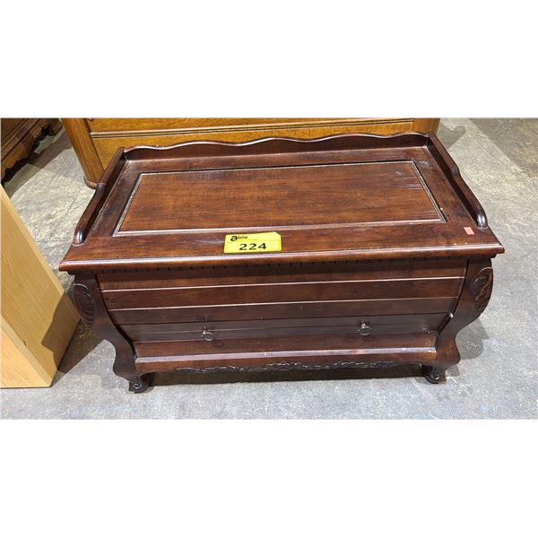 WOOD 1 DRAWER BOMBE CHEST