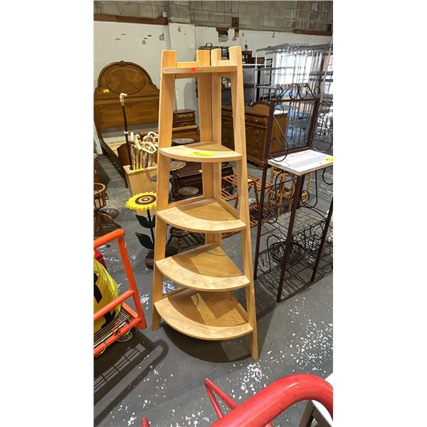 WOOD 5-TIER CORNER SHELF