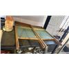 Image 4 : SHELF OF VINTAGE WASH BOARDS, SOLAR HUMMINGBIRD FEEDER, SALT LAMP, CLOCKS & MORE