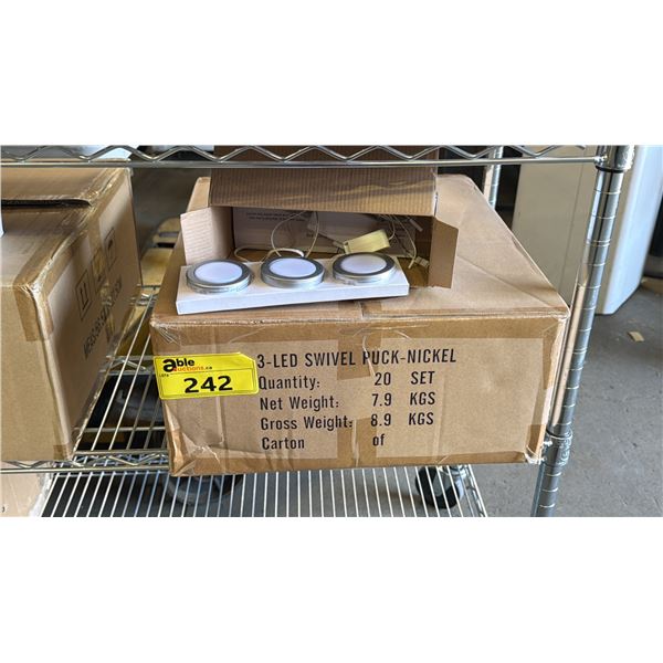 *NEW* CASE OF YIGEDA A19 7W 2700K RECESS OR SURFACE MOUNT 3-PACK LED SWIVEL PUCK LIGHTS