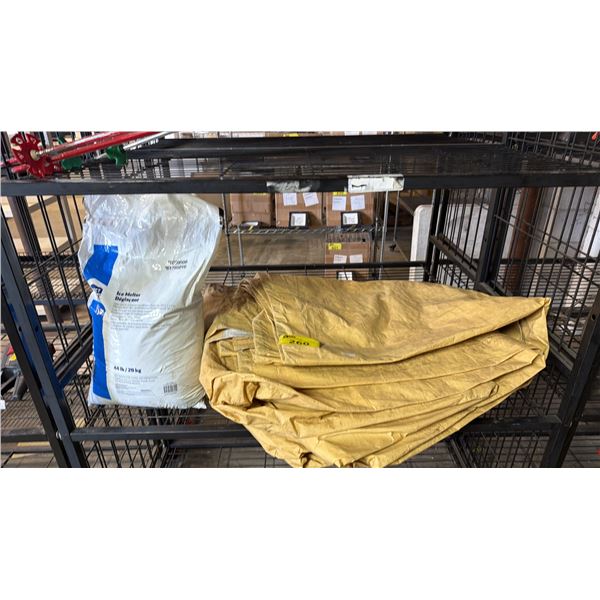 LARGE TARP & 44LB BAG OF PROJECT SOURCE ICE MELTER