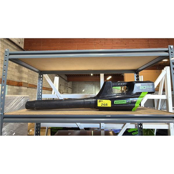 GREENWORKS PRO CORDLESS LEAF BLOWER *NO BATTERY/WORKING CONDITION UNKNOWN*
