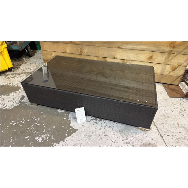 *NEW IN BOX* RATANA BRISBANE COFFEE TABLE WITH CLEAR GLASS TOP