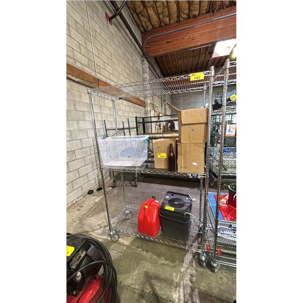 3-TIER ROLLING METAL RACK *CONTENTS NOT INCLUDED*