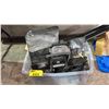 Image 2 : TOTE OF ASSORTED MONITOR MOUNTS & KEYBOARD TRAYS