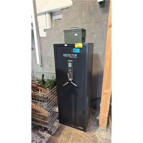 PROTECTOR GUN SAFE WITH COMBO *NO KEY* AND AMMO BOX