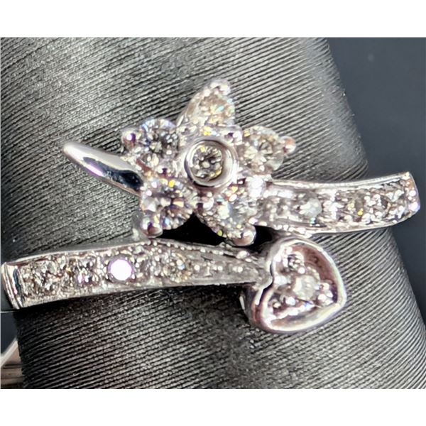 14K(2.02G), NATURAL DIAMOND (0.21CT)RING, SIZE 6.25, APPRAISED INSURANCE VALUE $2105