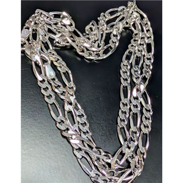 SILVER(13G), RHODIUM PLATED ITALIAN 24" CHAIN 24", SUGGESTED RETAIL VALUE $350