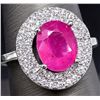 Image 1 : SILVER(4.1G), RUBY (2CT)RING, SIZE , SUGGESTED RETAIL VALUE $360