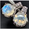 Image 1 : SILVER(4.46G), MOONSTONE (APP 3CT) EARRING, SUGGESTED RETAIL VALUE $320