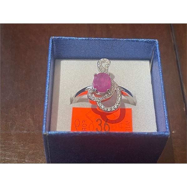 SILVER(3.12G), RUBY (1.5CT) RING, SUGGESTED RETAIL VALUE $300