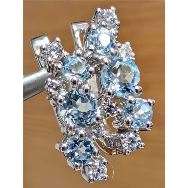 SILVER(3.57G), B.TOPAZ (APP 0.8CT) EARRING, SUGGESTED RETAIL VALUE $280