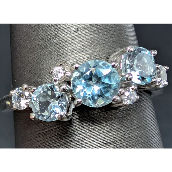 SILVER(2.65G), B.TOPAZ (APP 1CT) RING, SUGGESTED RETAIL VALUE $200