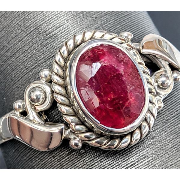SILVER(2.3G), RUBY (0.8CT) RING