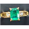 Image 3 : 10K(1.55G), EMERALD (0.98CT), DIAMOND (0.04CT)RING, SIZE 5.5, APPRAISED INSURANCE VALUE $3300