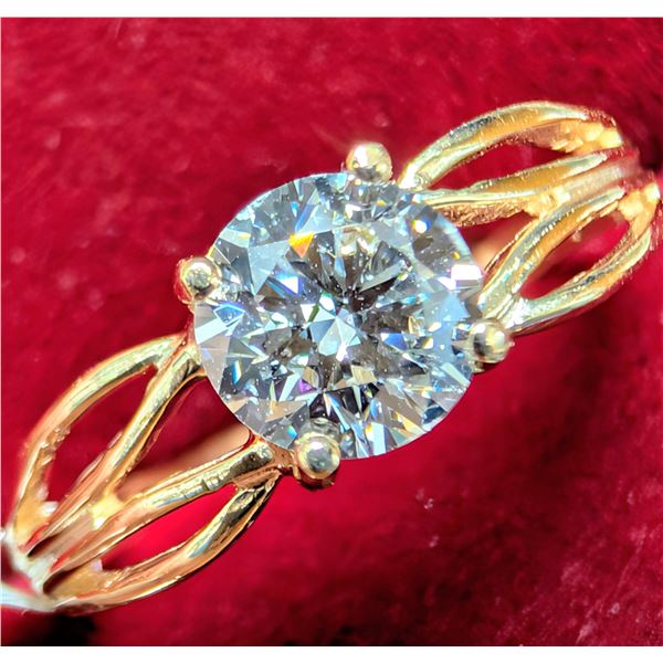 10K(1.45G), LAB DIAMOND (0.55CT)RING, SIZE 5, APPRAISED INSURANCE VALUE $2500