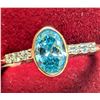 Image 3 : 10K(1.3G), BLUE LAB DIAMOND (0.9+0.07CT)RING, SIZE 6.5, SUGGESTED RETAIL VALUE $1800