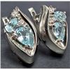 Image 1 : SILVER(5.42G), BLUE TOPAZ (1.2CT)EARRING, SUGGESTED RETAIL VALUE $440