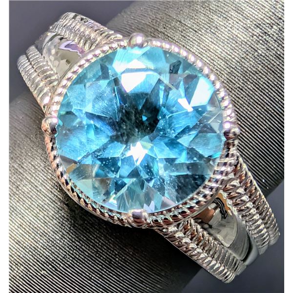 SILVER(4.87G), BLUE TOPAZ (APP 2.5CT)RING, SIZE, SUGGESTED RETAIL VALUE $400