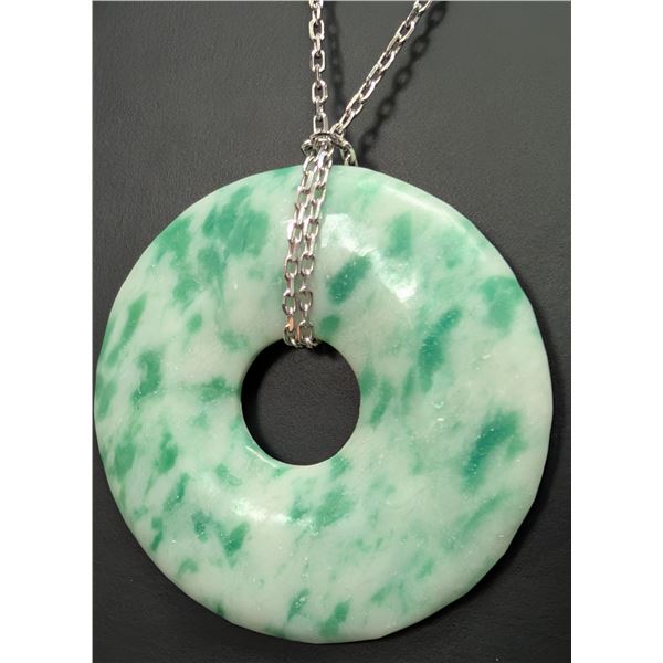 HAND CARVED JADE NECKLACE 16-22", SUGGESTED RETAIL VALUE $240