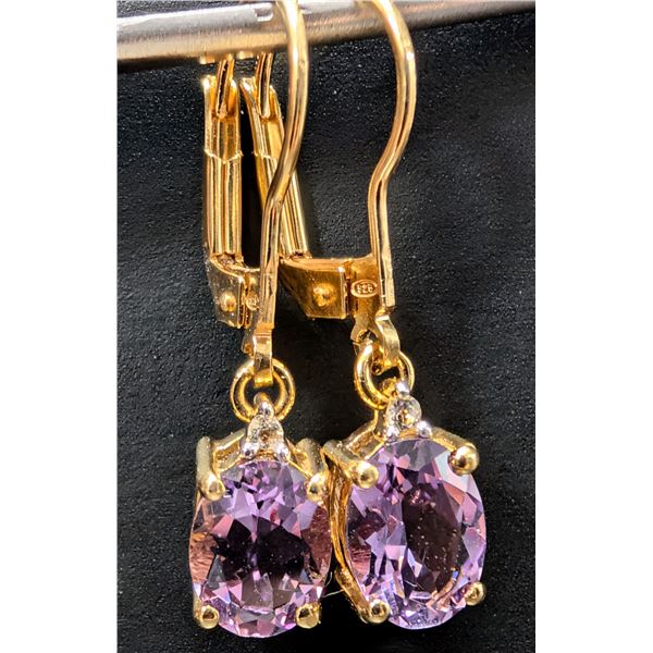SILVER(2.5G), AMETHYST (APP 3CT) EARRING, SUGGESTED RETAIL VALUE $200