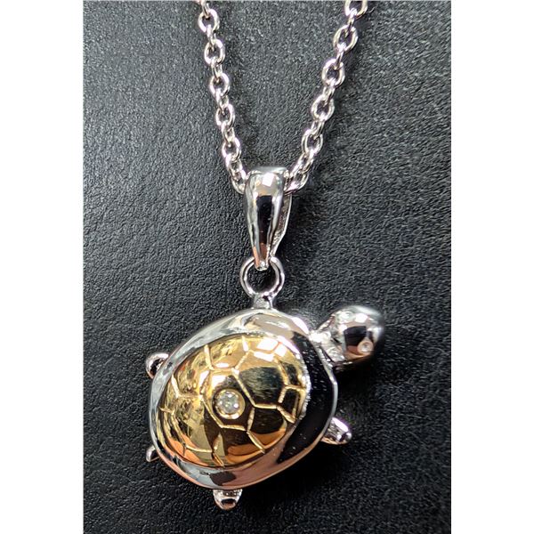 SILVER(3.7G), DIAMOND (0.01CT) NECKLACE 15"