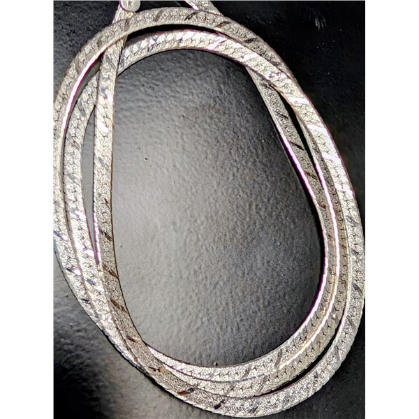 SILVER(5.2G), RHODIUM PLATED ITALIAN CHAIN17"