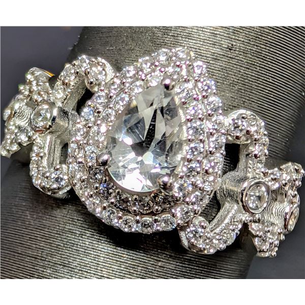 SILVER(3.41G), CZ RING, SIZE