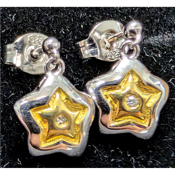 SILVER(1.72G), DIAMOND (0.02CT) EARRING